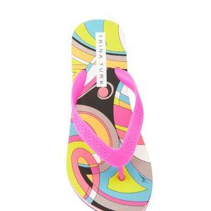 NEW TRINA TURK FLIP FLOPS SIZE 7M GORGEOUS PRINT  RARE